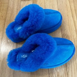 UGG Disquette Platform Slippers - Cobalt Blue